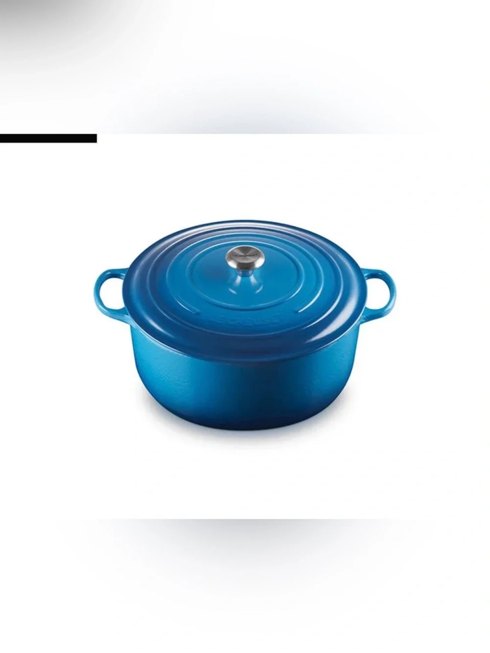 π Le Creuset Signature Round Dutch Oven #22 β Marseille Blue β n w o tπ - Picture 5 of 8